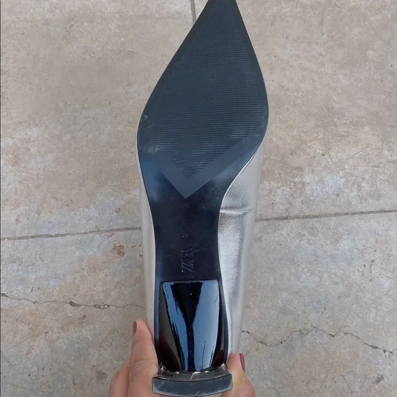 Zara New Metallic Mule Heels - Picture 11 of 16
